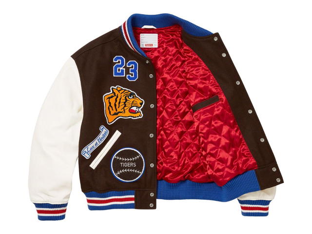 Supreme Supreme Tiger Varsity Jacket Brown (FW23) - view 3