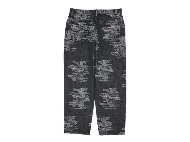 Supreme Supreme Trademark Jacquard Baggy Jean Washed Black - view 2