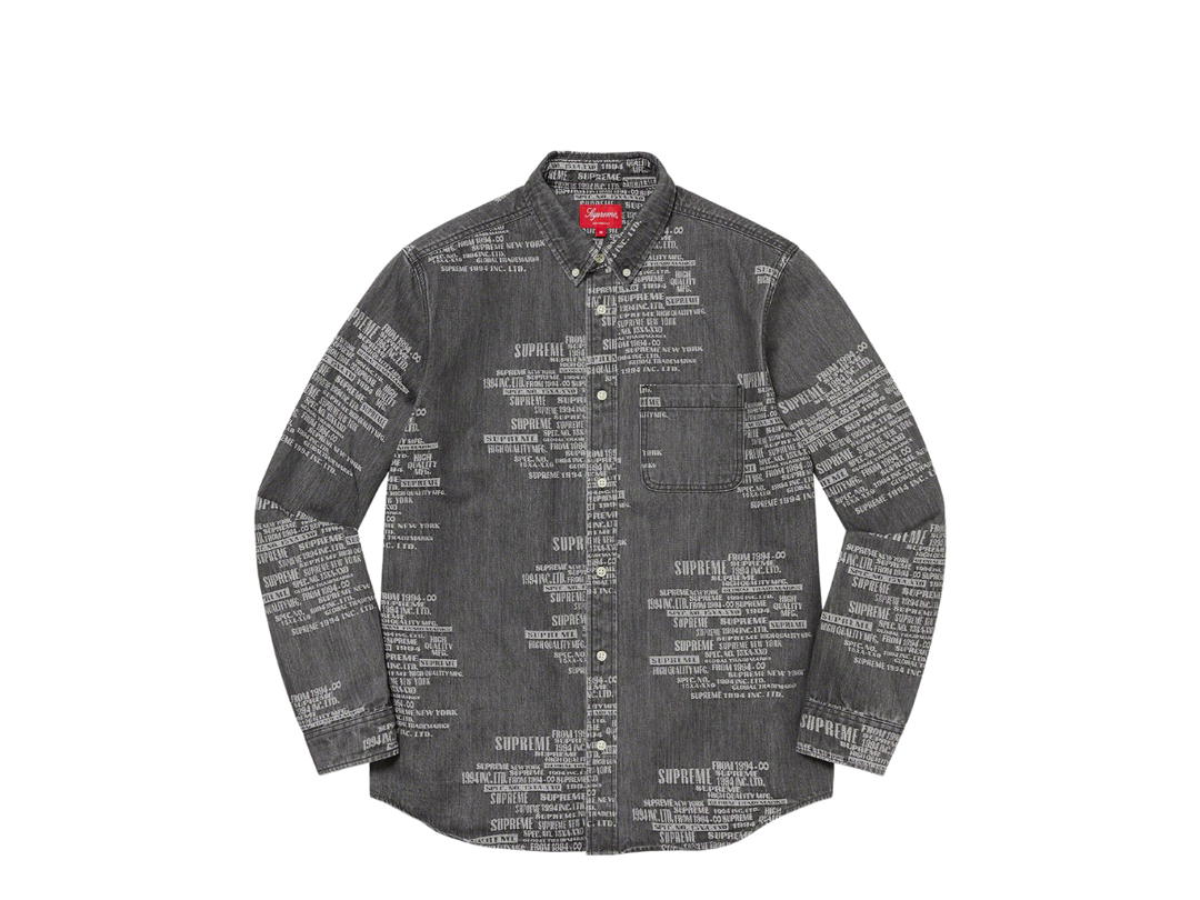 Supreme Supreme Trademark Jacquard Denim Grey