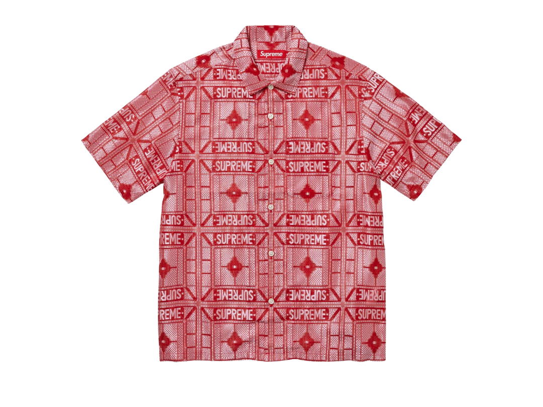 Supreme Supreme Tray Jacquard S/S Shirt Red (SS24)