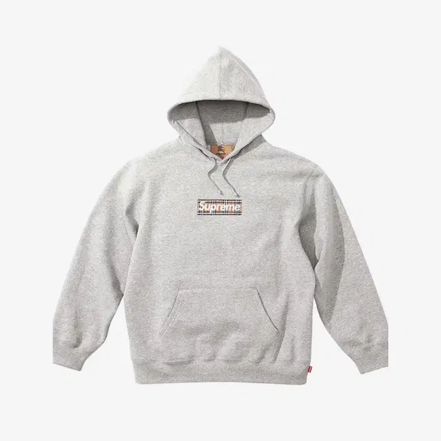 Supreme Supreme x Burberry Box Logo Hooded Sweatshirt Heather Grey - 22SS - view 1