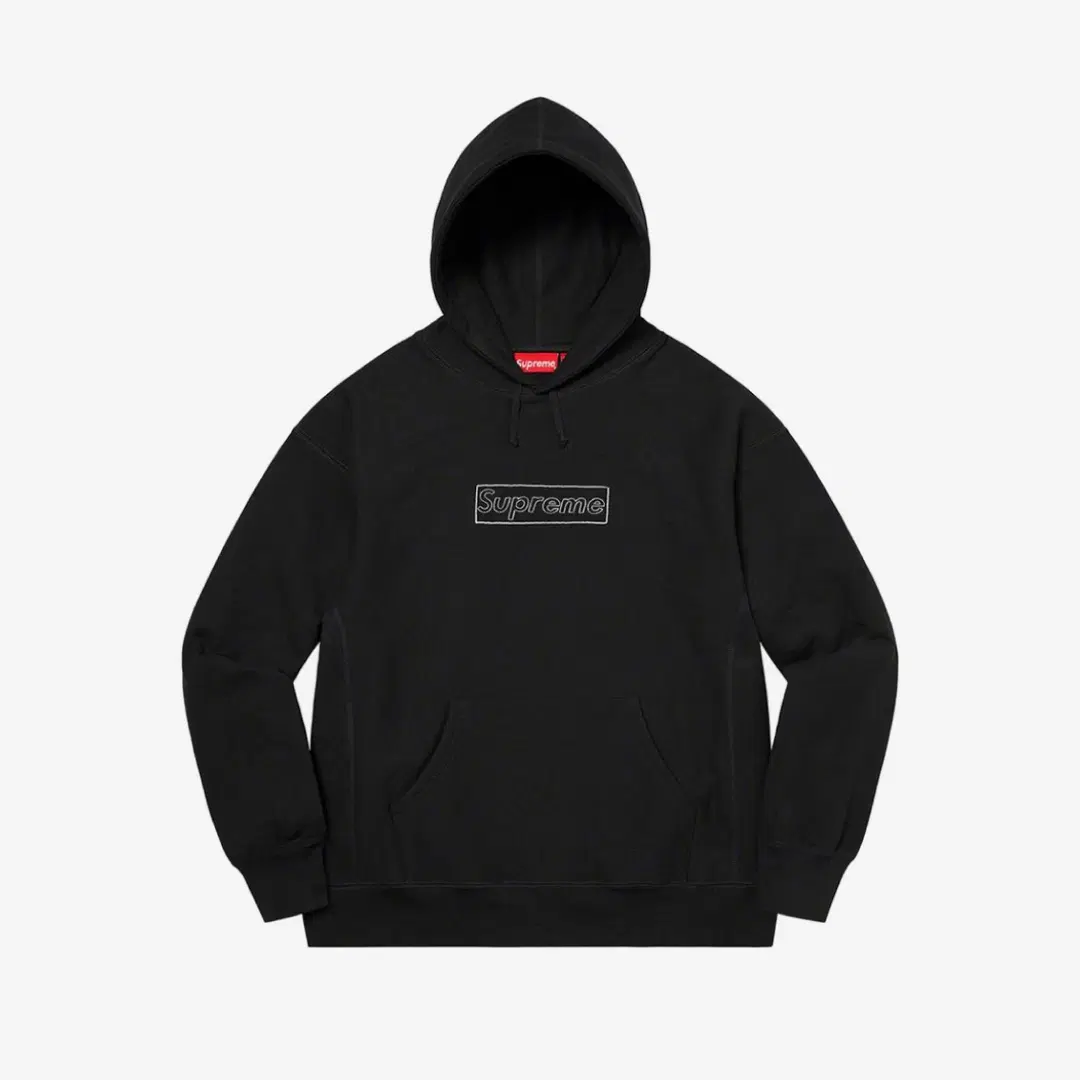 Supreme Supreme x Kaws Chalk Logo Hooded Sweatshirt Black - 21SS