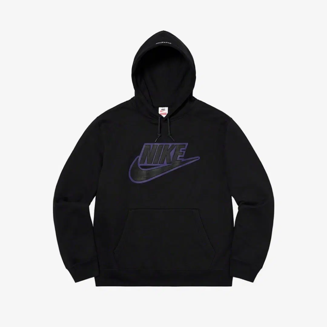 Supreme Supreme x Nike Leather Applique Hooded Sweatshirt Black - 19FW