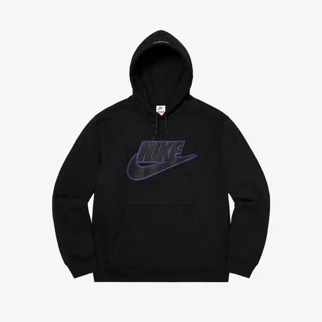 Supreme Supreme x Nike Leather Applique Hooded Sweatshirt Black - 19FW - view 2