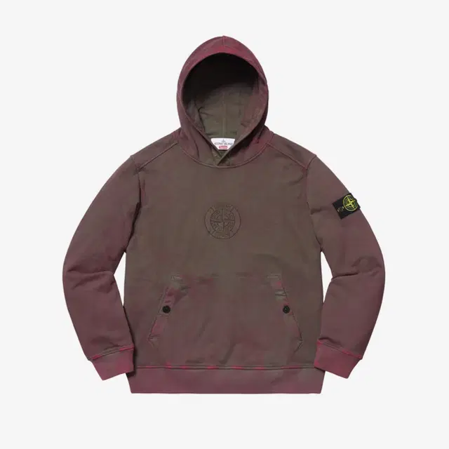 Supreme Supreme x Stone Island Dust Colour Hooded Sweatshirt Red - 19SS - view 1