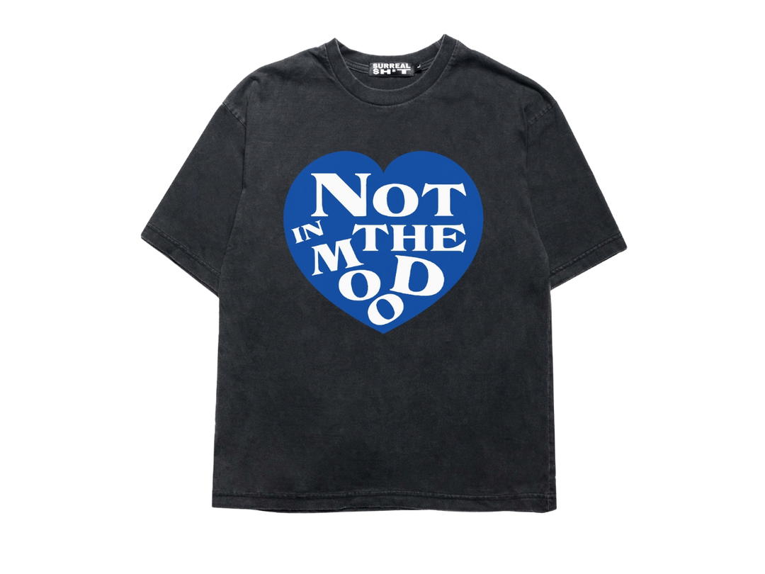 SURREAL SHIT Surreal Shit Not In The Mood Cropped Tee Faded Black-Blue