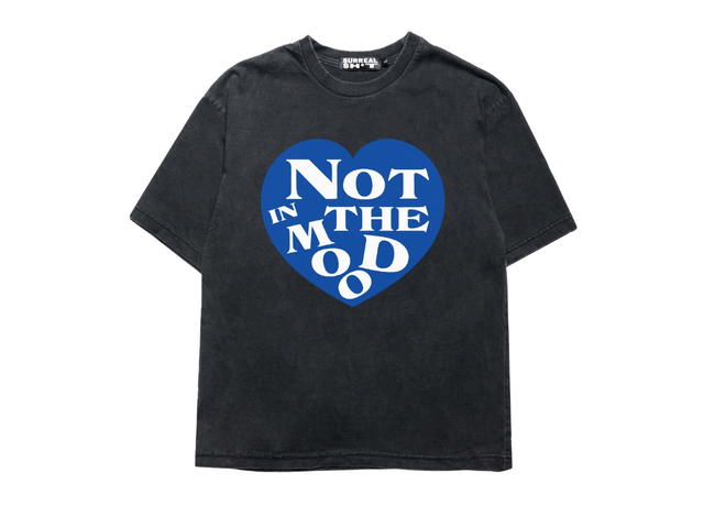 SURREAL SHIT Surreal Shit Not In The Mood Cropped Tee Faded Black-Blue - view 1