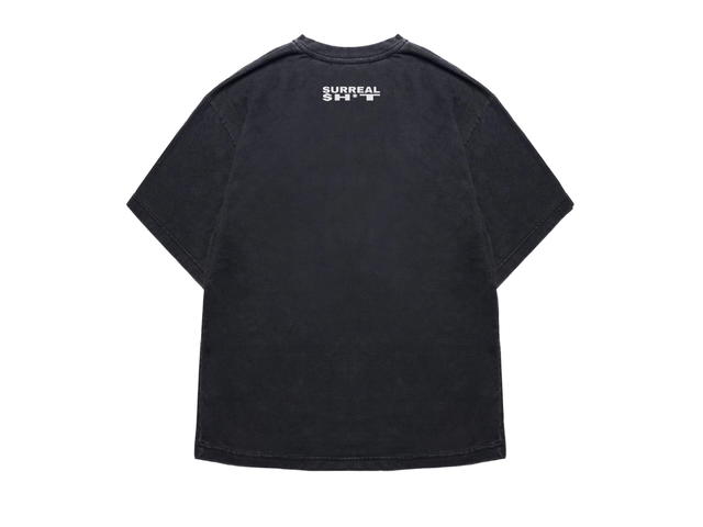 SURREAL SHIT Surreal Shit Not In The Mood Cropped Tee Faded Black-Blue - view 2