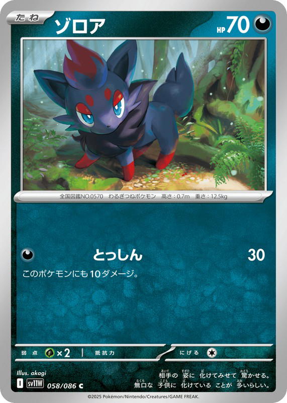 Pokemon Pokemon Zorua C [SV11W 058/086] Scarlet & Violet "White Flare" (JP)