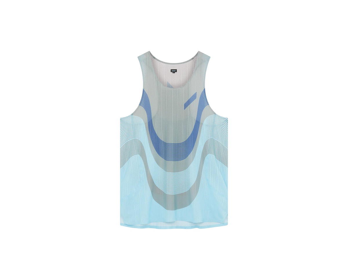 SOAR Running SOAR Running Race Vest 2.0 Print GreyLight Blue Stripe