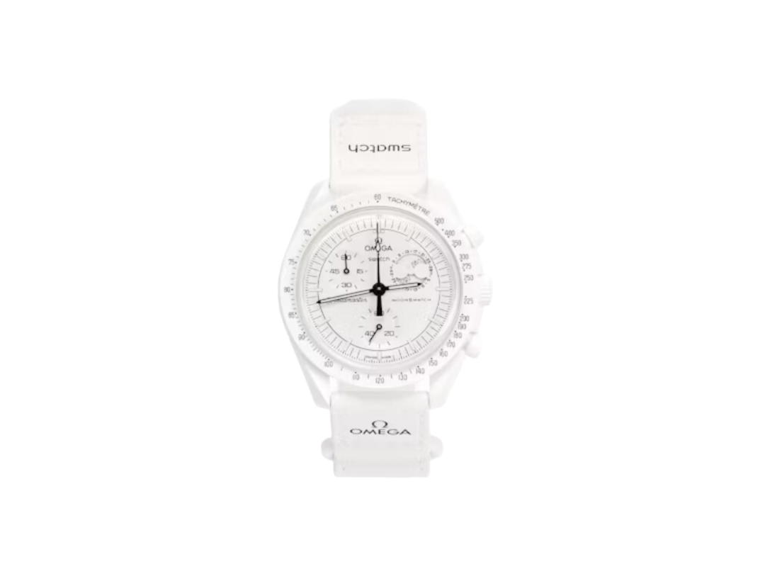 Swatch Swatch x Omega Bioceramic Moonswatch Mission To Moonphase Snoopy White