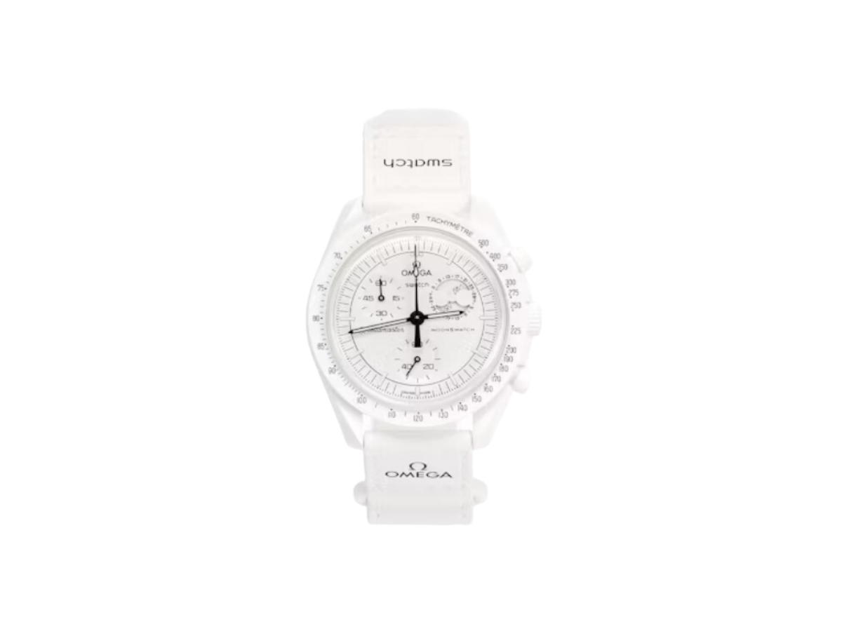 Swatch Swatch x Omega Bioceramic Moonswatch Mission To Moonphase Snoopy White