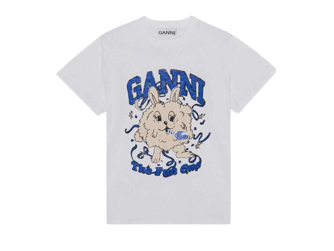 Ganni Ganni Relaxed Fun Bunny T-Shirt Bright White