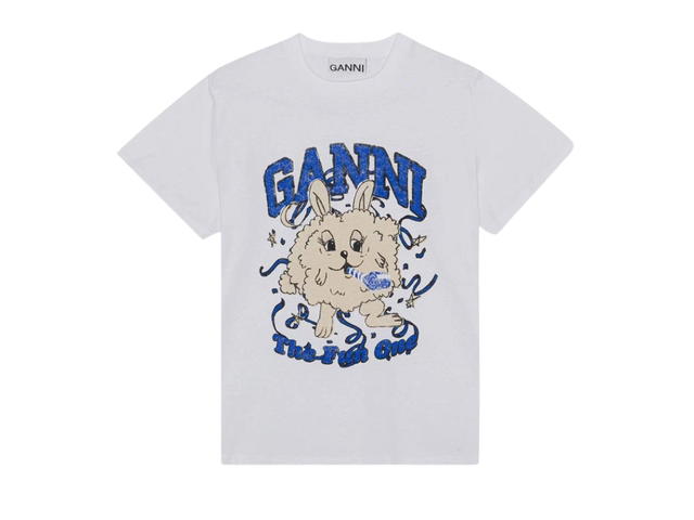 Ganni Ganni Relaxed Fun Bunny T-Shirt Bright White - view 1