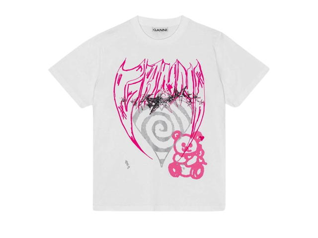 Ganni Ganni Relaxed Elements T-Shirt Bright White - view 1