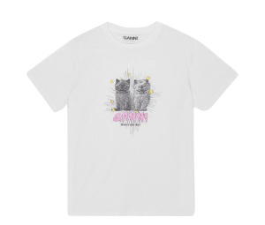 Buy Ganni Basic Jersey Kitten Relaxed T-shirt White at Sasom – Authentic and Ready to Ship