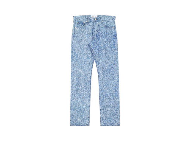 Takashi Murakami Takashi Murakami Flowers And Skulls Jacquard Denim Pants Light Blue - view 1