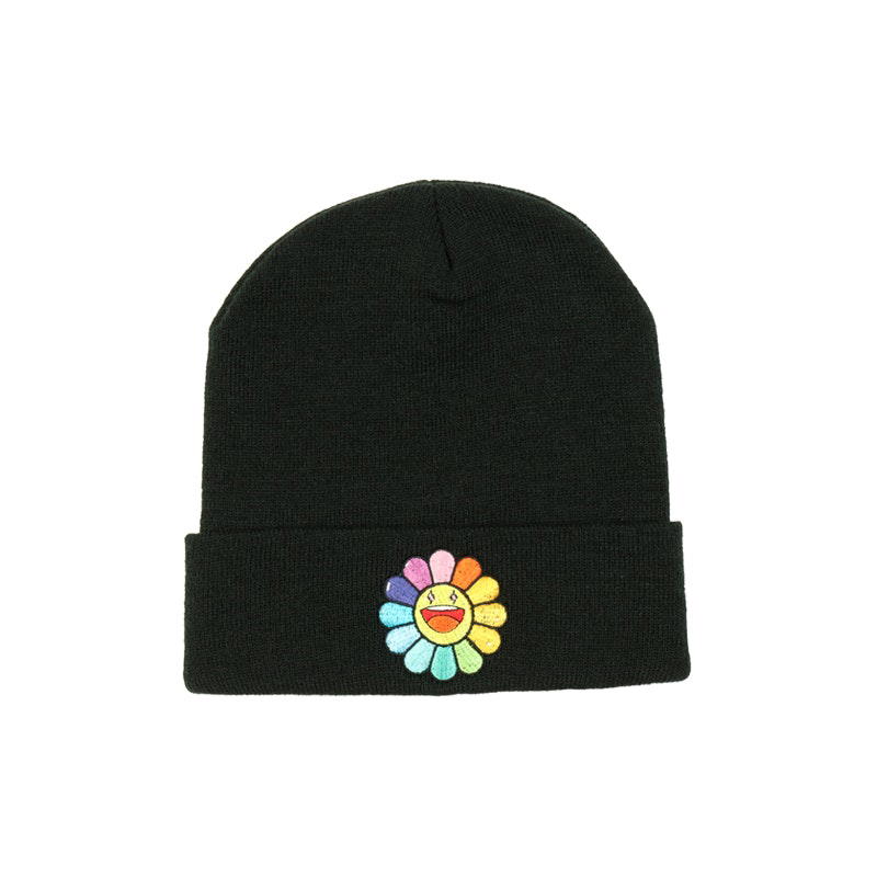 Takashi Murakami Takashi Murakami x J Balvin Rainbow Flower Beanie Black