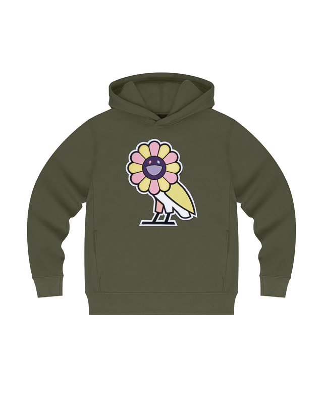 Takashi Murakami Takashi Murakami x OVO Surplus Flower Owl Hoodie Military Green - view 1