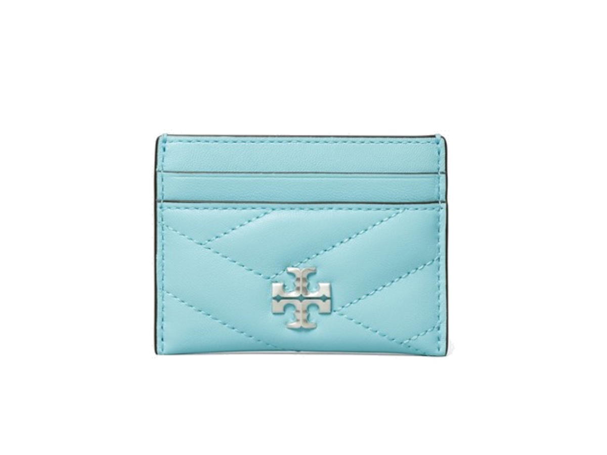 Tory Burch Tory Burch Kira Chevron Card Case Light Celeste