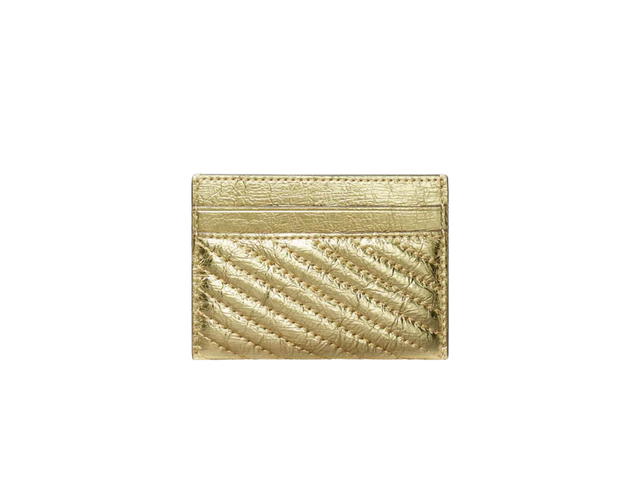 Tory Burch Tory Burch Kira Metallic Moto Quilt Card Case Gold - view 2
