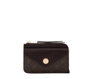 Buy Tory Burch Monogram Canvas Zip Card Holder French Press at Sasom – Authentic and Ready to Ship