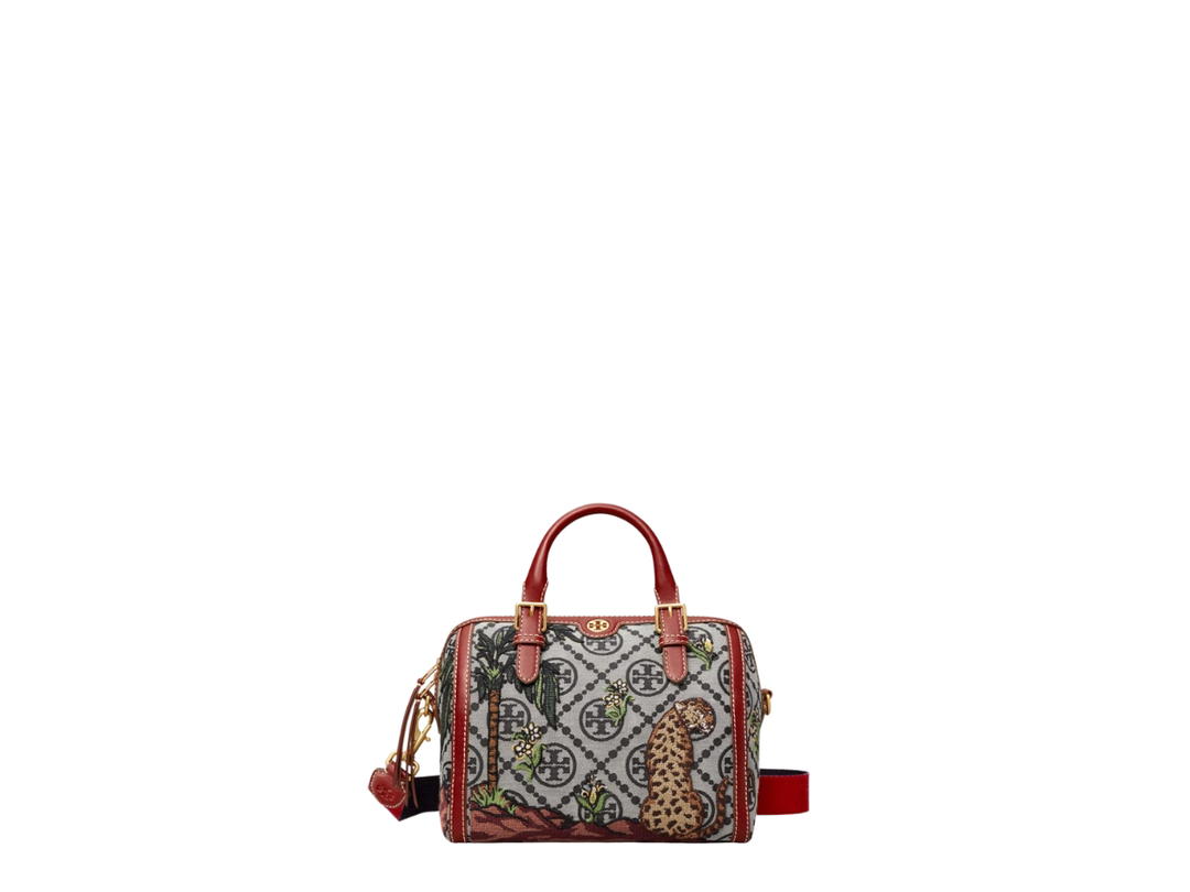 Tory Burch Tory Burch Embroidered Mini Duffle Bag Red
