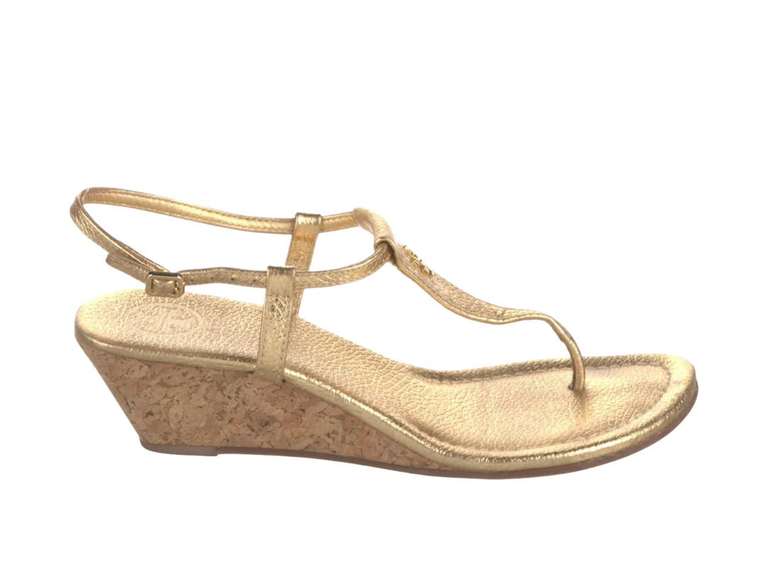 Tory Burch Tory Burch T-Strap Sandals Gold