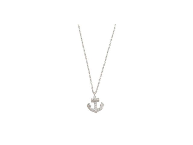Tiffany & Co. Tiffany & Co. Diamond Mini Anchor Pendant Necklace Silver - view 1