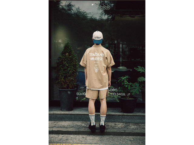 Temporary Universe Temporary Universe Logo Oversized Nylon Outdoor Pants Beige - view 4