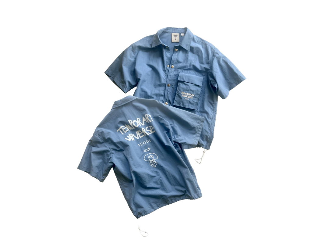 Temporary Universe Temporary Universe Oversized Nylon Outdoor Shirts Blue