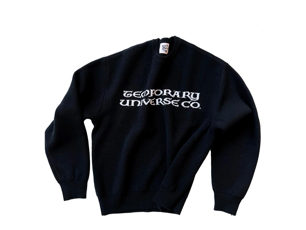 Temporary Universe Temporary Universe Oversized Roundneck Heavy Wool Knit Black