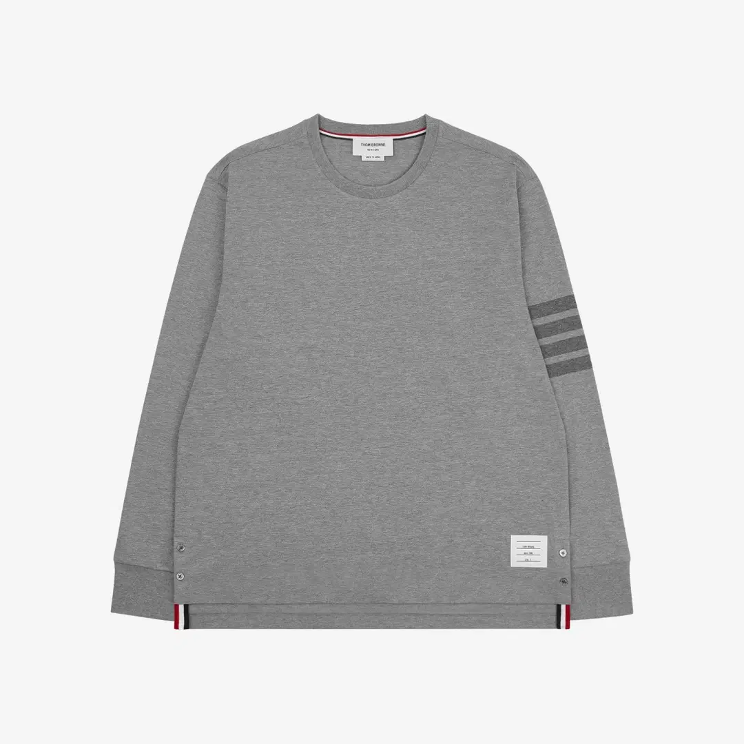 Thom Browne Thom Browne 4-Bar Long Sleeve Rugby T-Shirt Light Grey