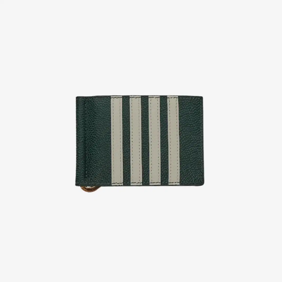 Thom Browne Thom Browne 4 bar Money Clip Wallet Dark Green