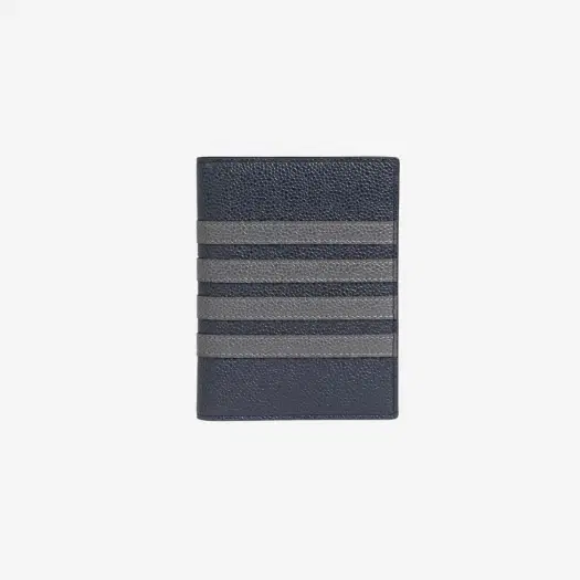 Buy Thom Browne Pebble Grain Leather 4-Bar Passport Holder Navy at Sasom – Authentic and Ready to Ship
