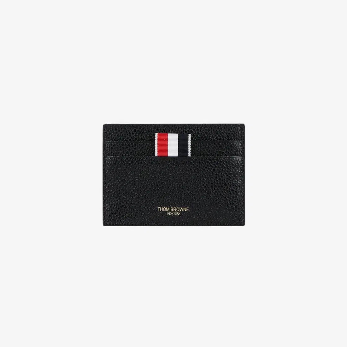 Thom Browne Thom Browne Pebble Grain Leather Stripe Note Compartment Card Holder Black