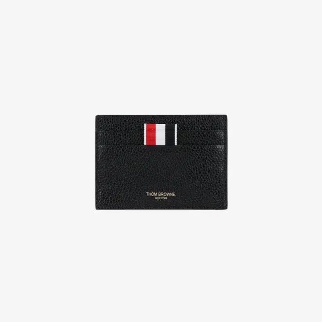 Thom Browne Thom Browne Pebble Grain Leather Stripe Note Compartment Card Holder Black - view 2