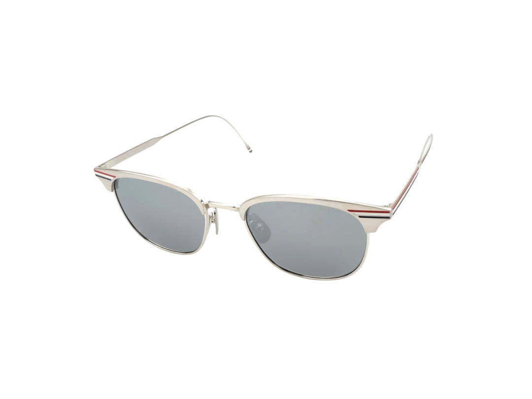 Thom Browne Thom Browne TB104 Sunglasses In Titanium Frame With Demo Lens Silver