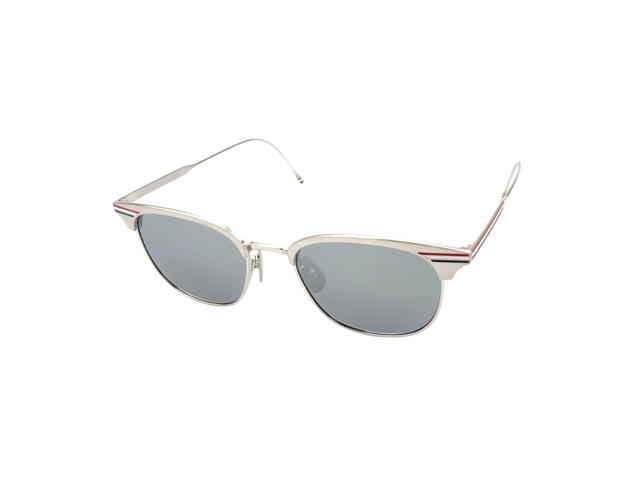 Thom Browne Thom Browne TB104 Sunglasses In Titanium Frame With Demo Lens Silver - view 1