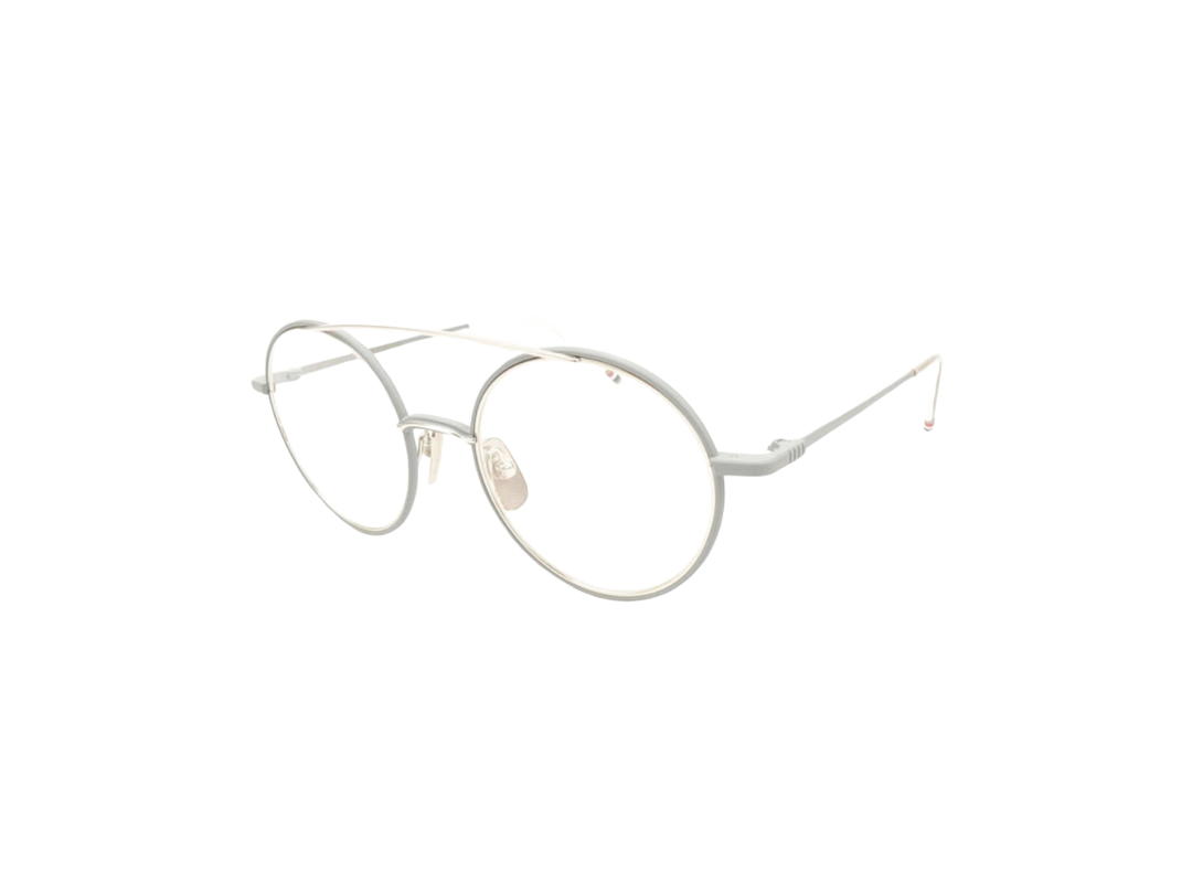 Thom Browne Thom Browne TB108 Eyeglasses In Silver Metal With Demo Lens Grey