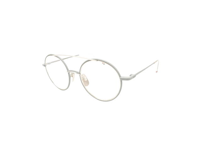 Thom Browne Thom Browne TB108 Eyeglasses In Silver Metal With Demo Lens Grey - view 1