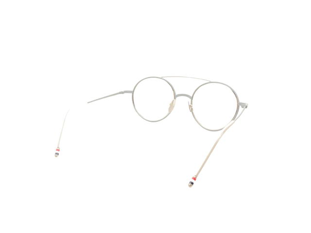 Thom Browne Thom Browne TB108 Eyeglasses In Silver Metal With Demo Lens Grey - view 3