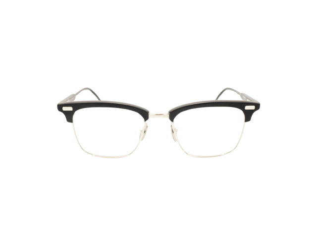 Thom Browne Thom Browne TB711 Eyeglasses In Plastic-Metal With Demo Lens Silver Black - view 2