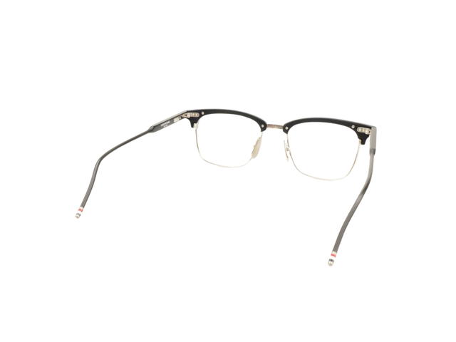 Thom Browne Thom Browne TB711 Eyeglasses In Plastic-Metal With Demo Lens Silver Black - view 3