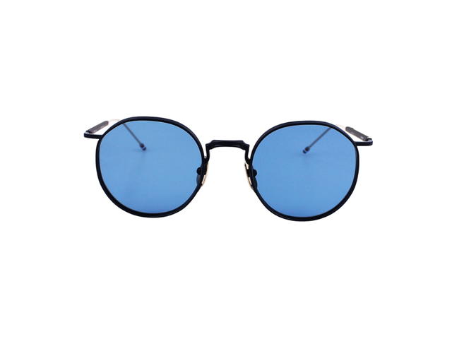Thom Browne Thom Browne TBS125 Sunglasses In Titanium Frame With Blue Lens Satin Navy - view 2