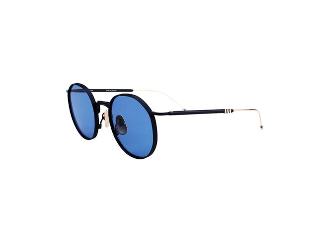 Thom Browne Thom Browne TBS125 Sunglasses In Titanium Frame With Blue Lens Satin Navy - view 3
