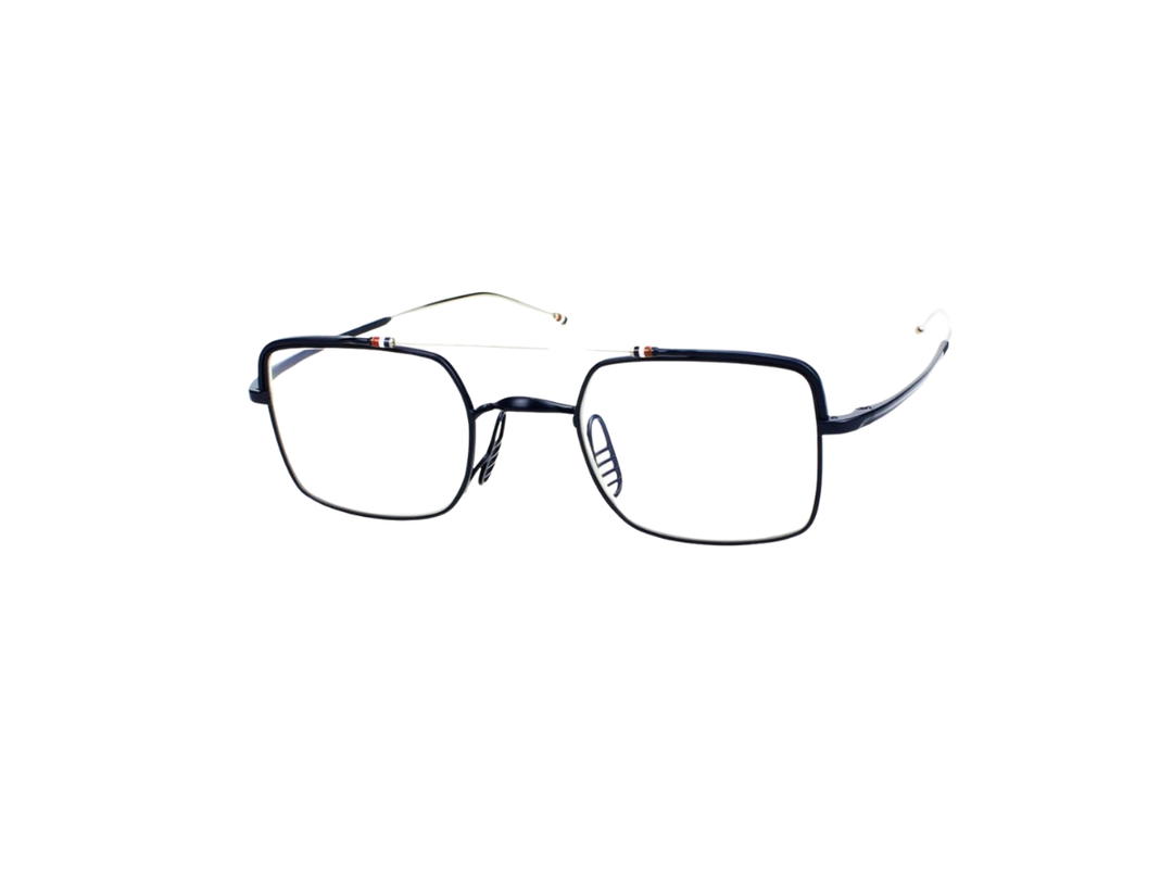 Thom Browne Thom Browne TBX909 Eyeglasses In Titanium With Demo Lens Silver Navy