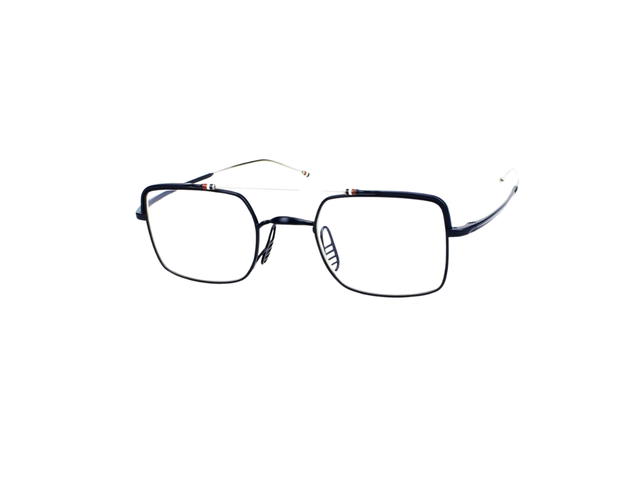 Thom Browne Thom Browne TBX909 Eyeglasses In Titanium With Demo Lens Silver Navy - view 1
