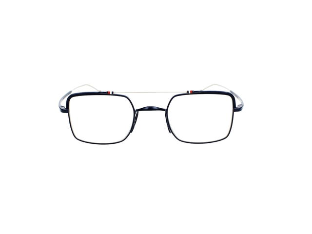 Thom Browne Thom Browne TBX909 Eyeglasses In Titanium With Demo Lens Silver Navy - view 2