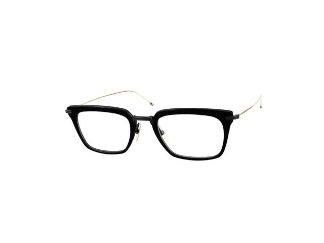 Thom Browne Thom Browne TBX916 Eyeglasses In Titanium With Demo Lens Black Gold - view 1